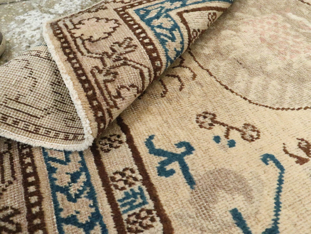 Antique East Turkestan Khotan Square Rug (Pair: 1 of 2), No.18245 - Gsblank