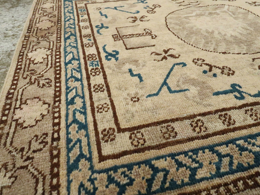 Antique East Turkestan Khotan Square Rug (Pair: 2 of 2), No.18246 - Gsblank