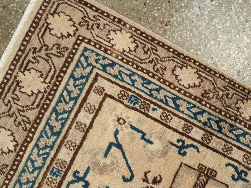 Antique East Turkestan Khotan Square Rug (Pair: 2 of 2), No.18246 - Gsblank