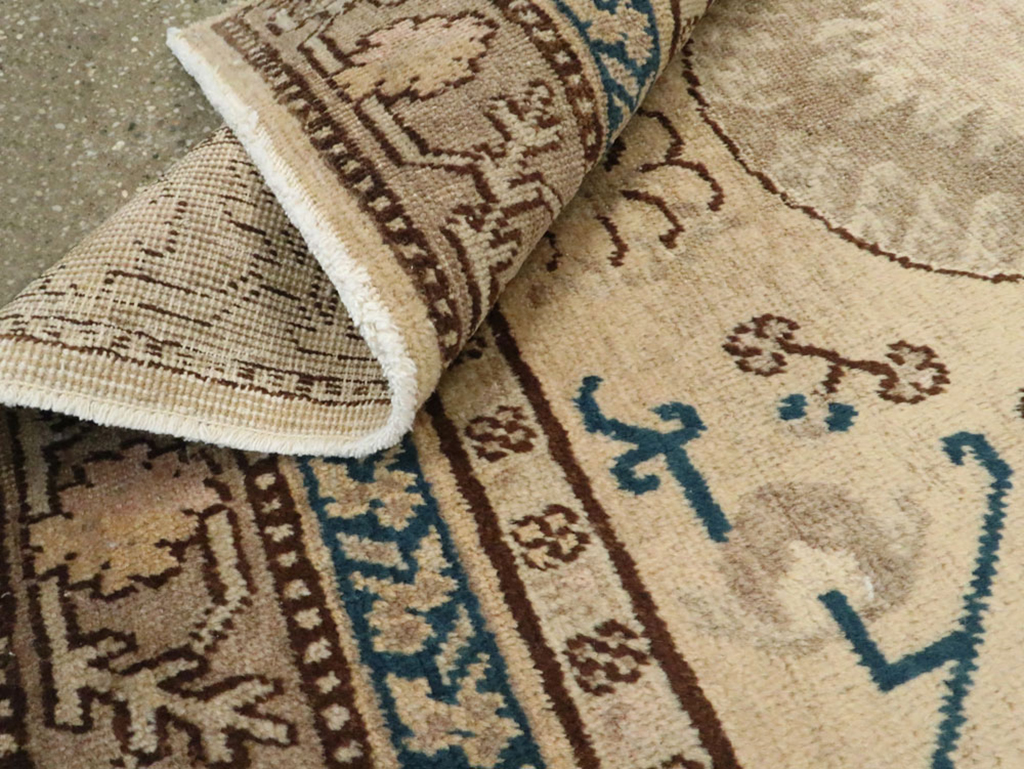 Antique East Turkestan Khotan Square Rug (Pair: 2 of 2), No.18246 - Gsblank