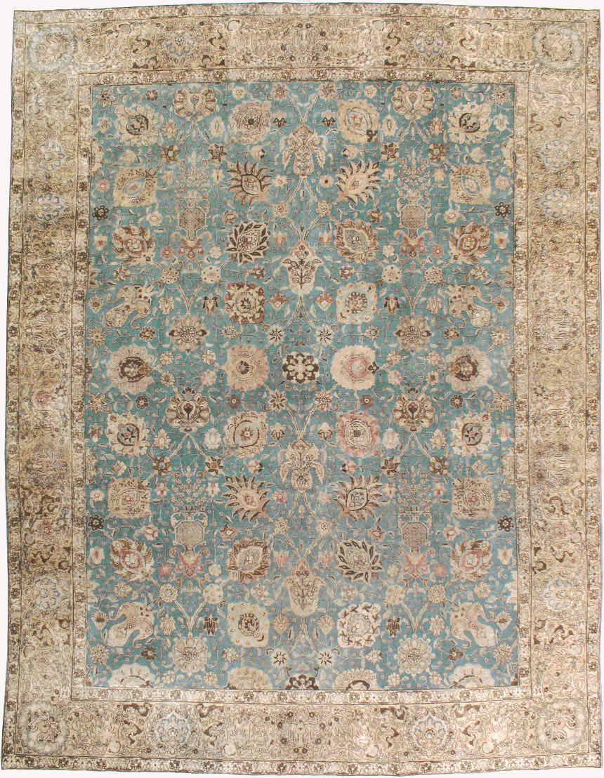 Vintage Persian Tabriz Room Size Carpet, No.18355 - Gsblank
