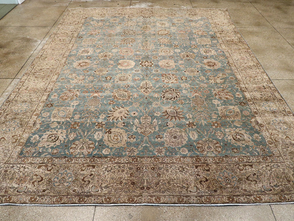 Vintage Persian Tabriz Room Size Carpet, No.18355 - Gsblank