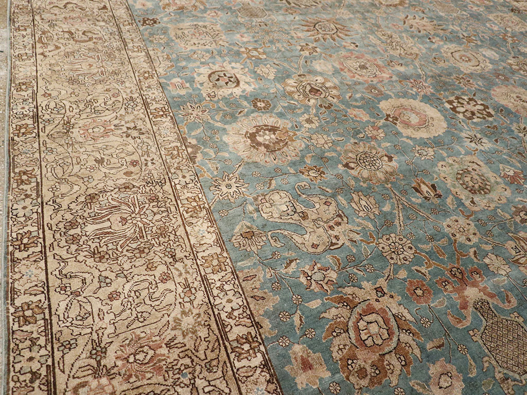 Vintage Persian Tabriz Room Size Carpet, No.18355 - Gsblank