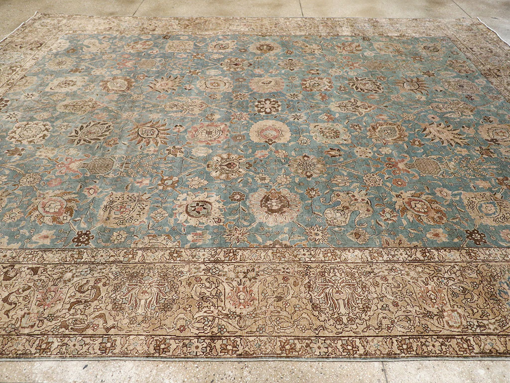 Vintage Persian Tabriz Room Size Carpet, No.18355 - Gsblank
