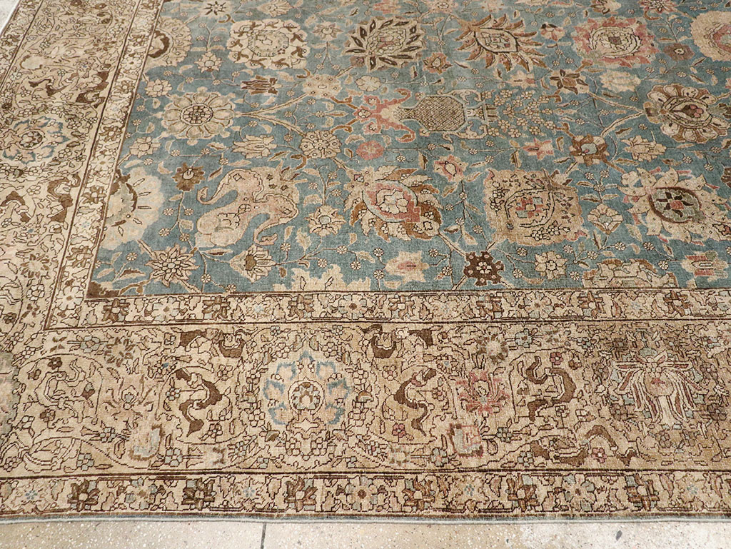 Vintage Persian Tabriz Room Size Carpet, No.18355 - Gsblank