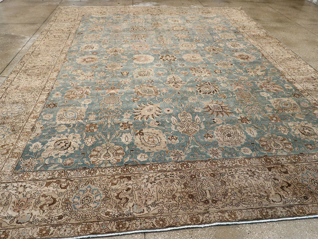 Vintage Persian Tabriz Room Size Carpet, No.18355 - Gsblank