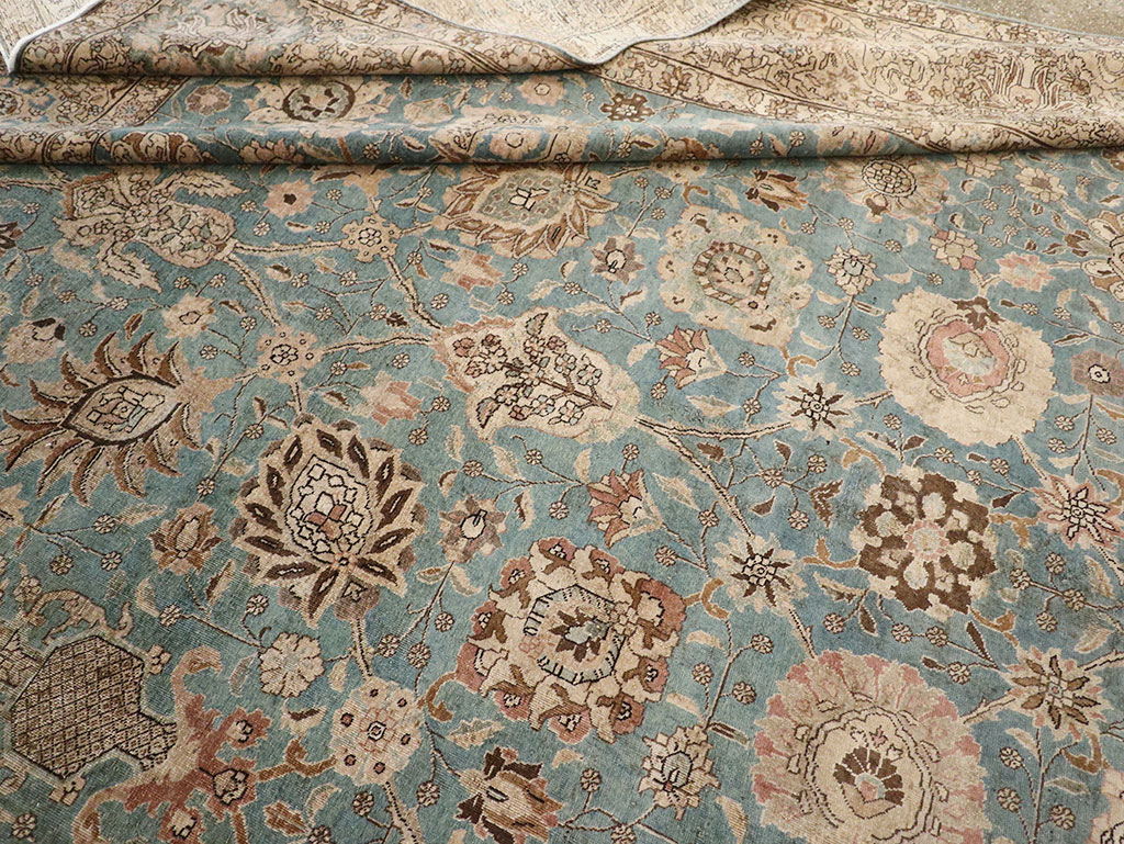 Vintage Persian Tabriz Room Size Carpet, No.18355 - Gsblank
