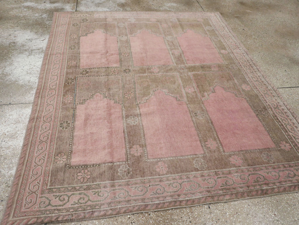 Vintage East Turkestan Khotan Accent Carpet, No.18360 - Gsblank