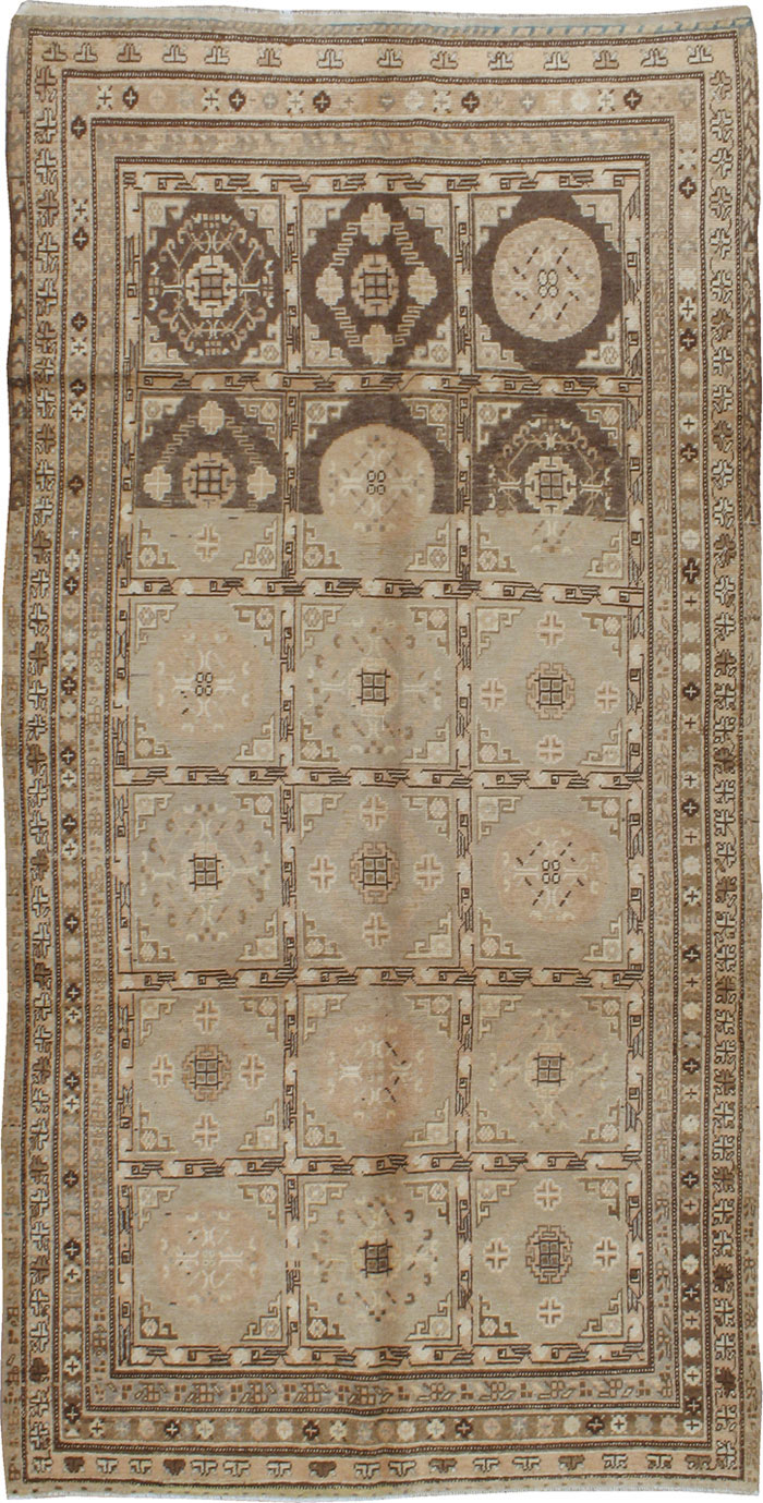 Vintage East Turkestan Khotan Carpet, No.18368 - Gsblank