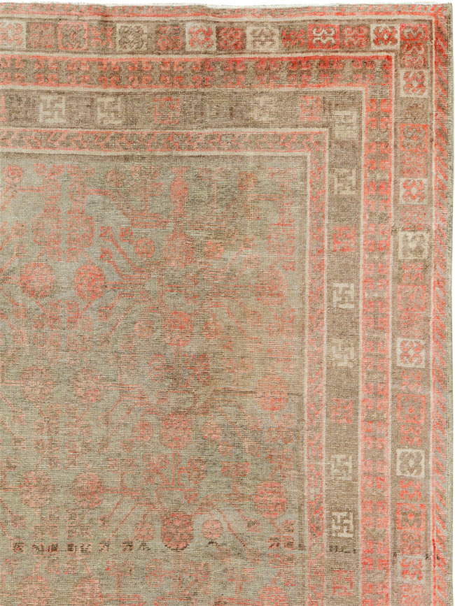 Vintage East Turkestan Khotan Gallery Carpet, No.18374 - Gsblank