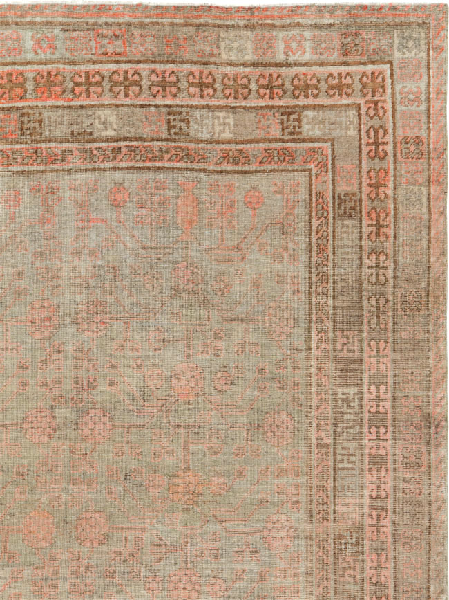 Vintage East Turkestan Khotan Carpet, No.18374 - Gsblank