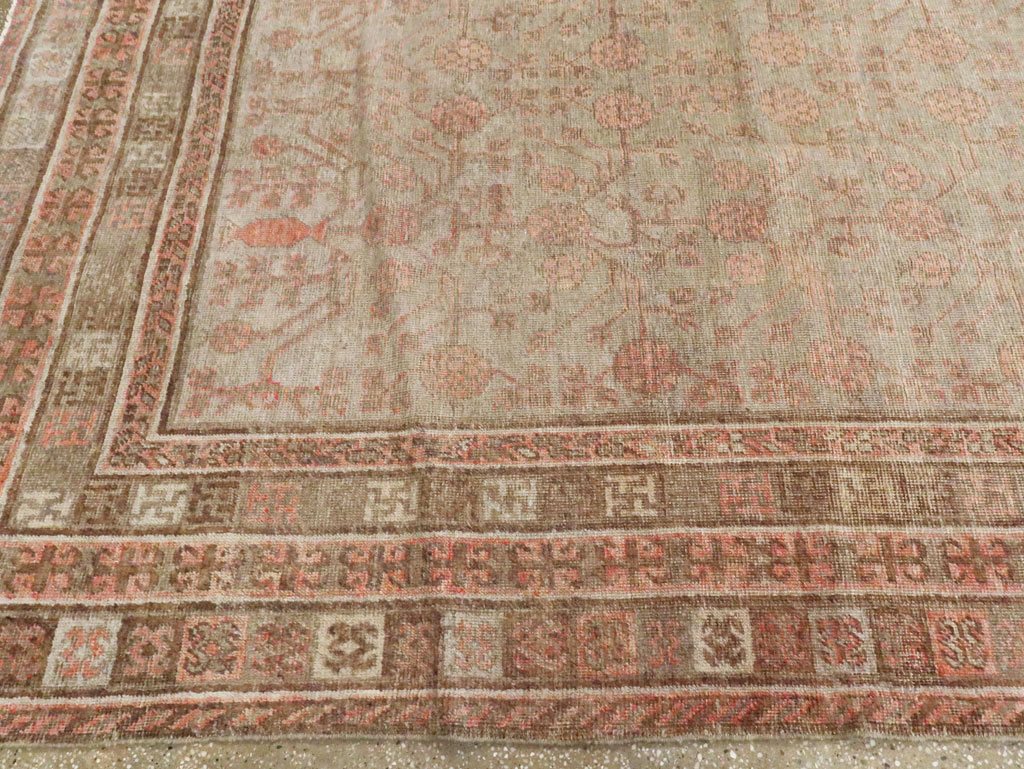 Vintage East Turkestan Khotan Carpet, No.18374 - Gsblank