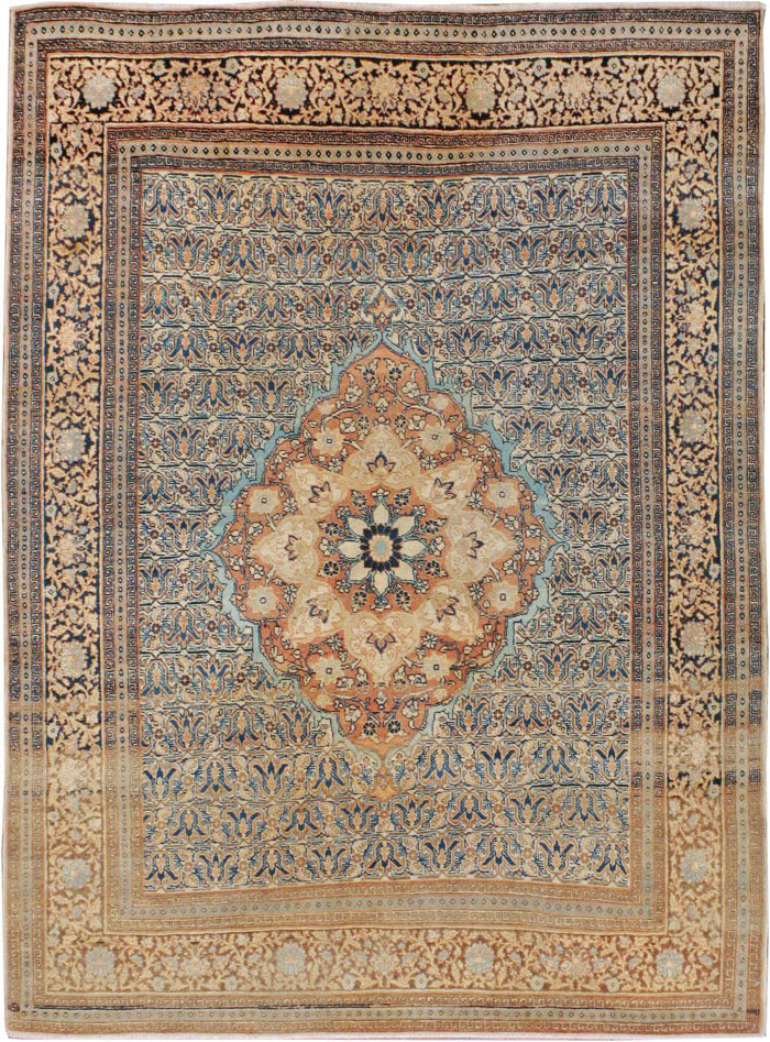 Antique Persian Tabriz Hagi Jalili Rug, No.18384 - Gsblank