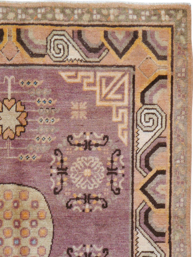 Antique East Turkestan Khotan Square Rug, No.18401 - Gsblank