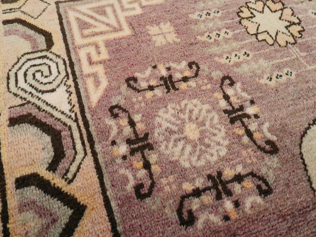 Antique East Turkestan Khotan Square Rug, No.18401 - Gsblank