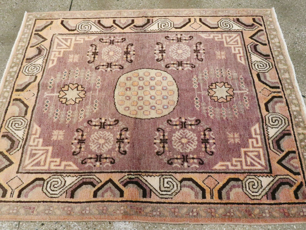 Antique East Turkestan Khotan Square Rug, No.18401 - Gsblank