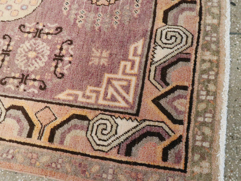 Antique East Turkestan Khotan Square Carpet, No.18401 - Gsblank