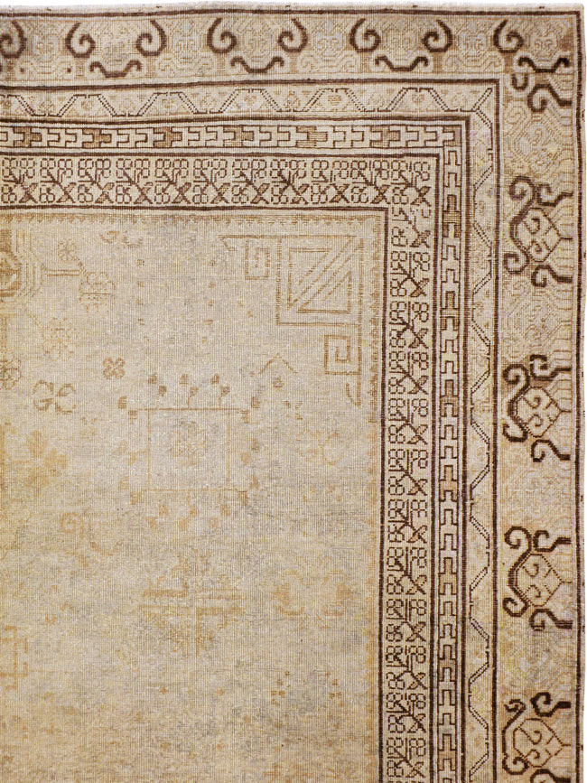 Vintage East Turkestan Khotan Carpet, No.18411 - Gsblank
