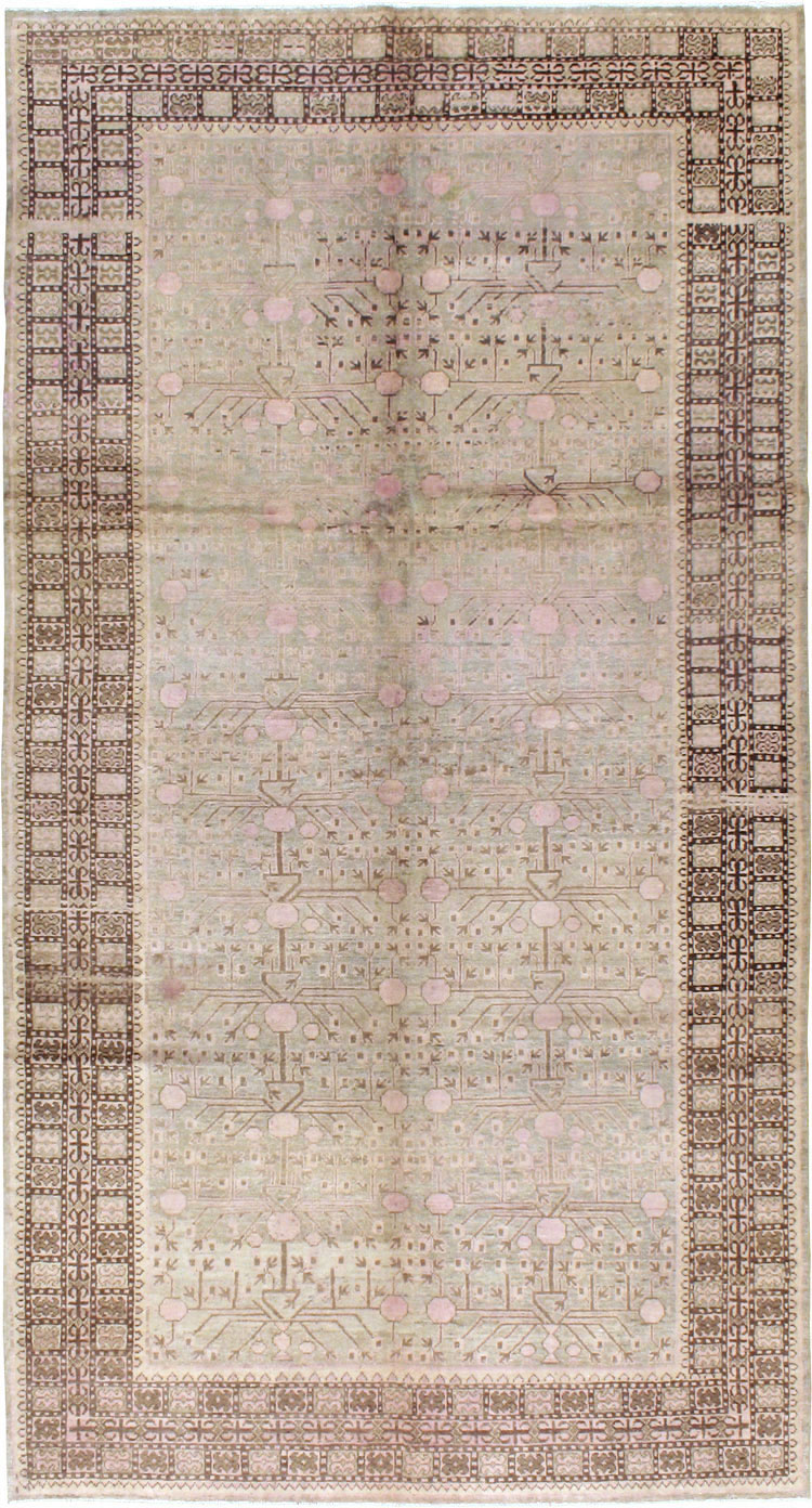 Vintage East Turkestan Khotan Carpet, No.18426 - Gsblank