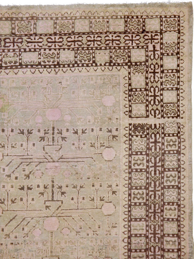 Vintage East Turkestan Khotan Carpet, No.18426 - Gsblank