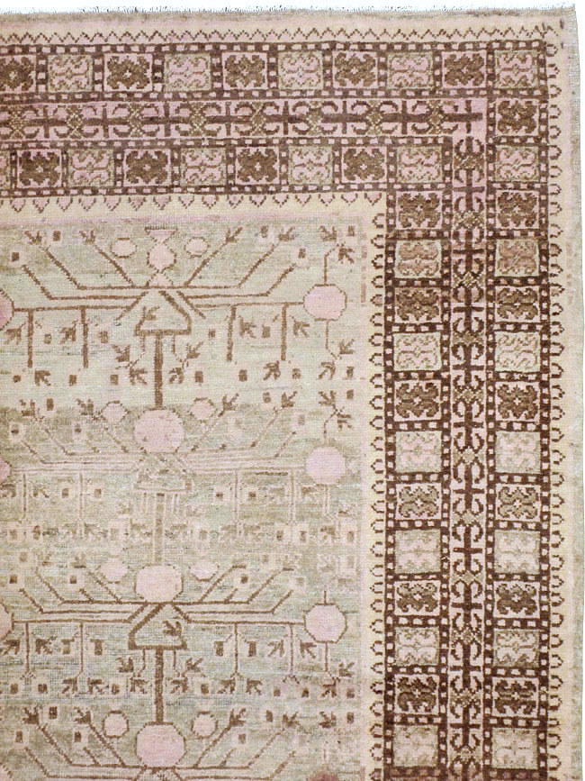 Vintage East Turkestan Khotan Carpet, No.18426 - Gsblank