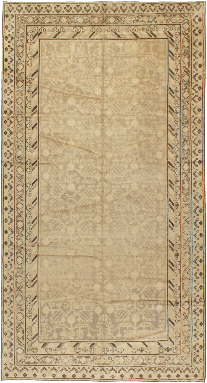 Vintage East Turkestan Khotan Carpet, No.18439 - Gsblank
