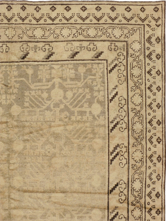Vintage East Turkestan Khotan Carpet, No.18439 - Gsblank