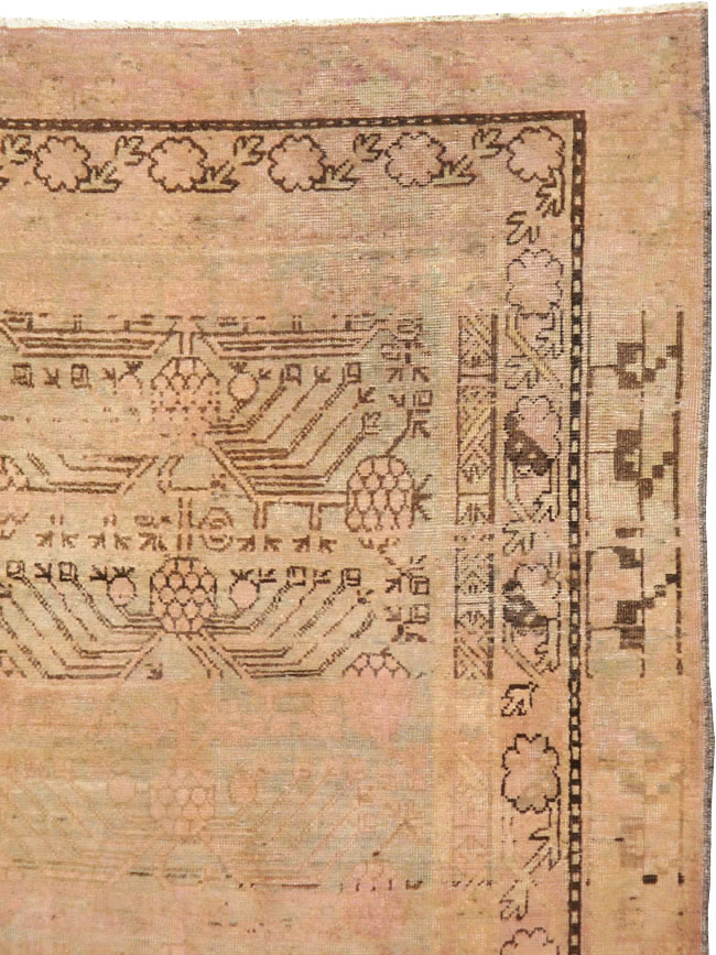 Vintage East Turkestan Khotan Carpet, No.18440 - Gsblank