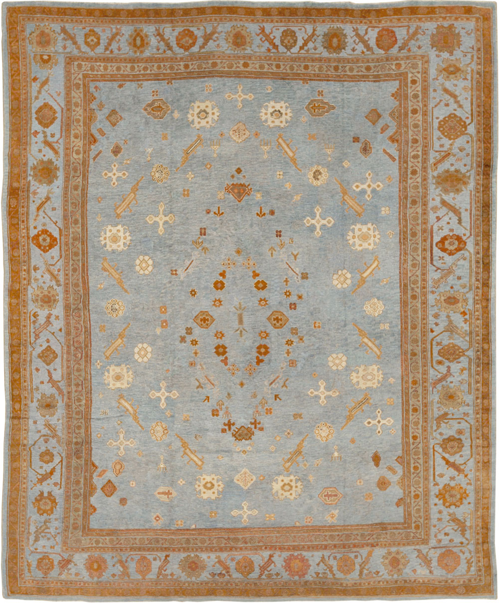 Antique Turkish Oushak Large Room Size Carpet, No.18485 - Gsblank