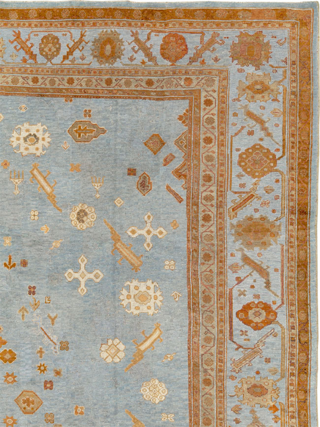 Antique Turkish Oushak Large Room Size Carpet, No.18485 - Gsblank