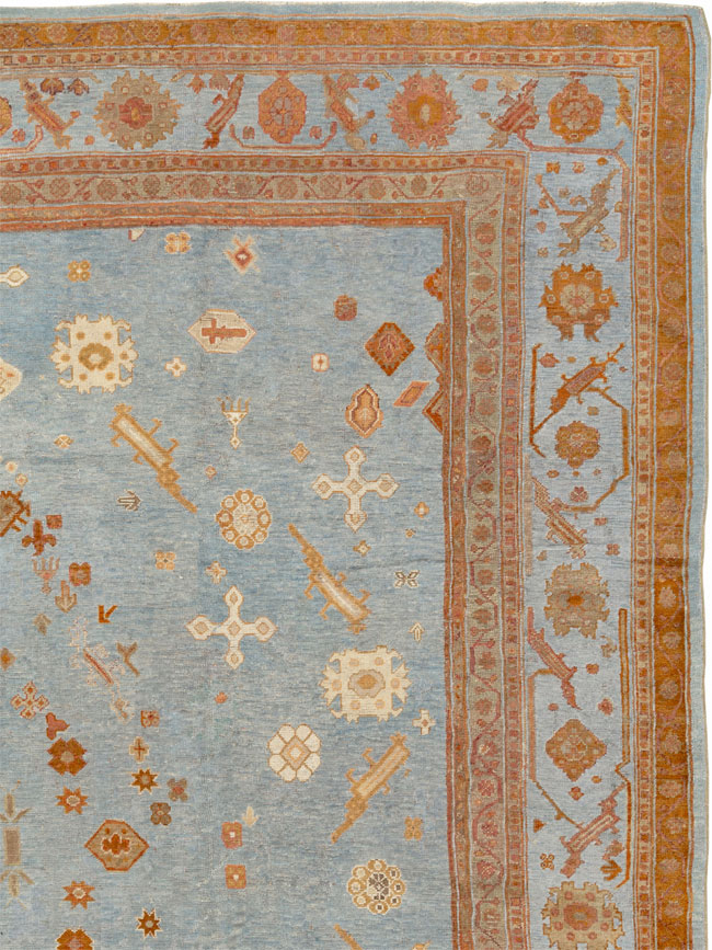 Antique Turkish Oushak Large Room Size Carpet, No.18485 - Gsblank