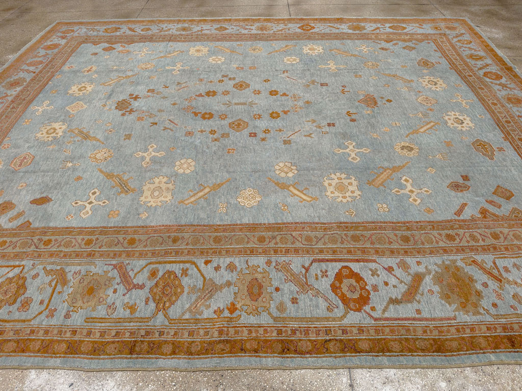 Antique Turkish Oushak Large Room Size Carpet, No.18485 - Gsblank