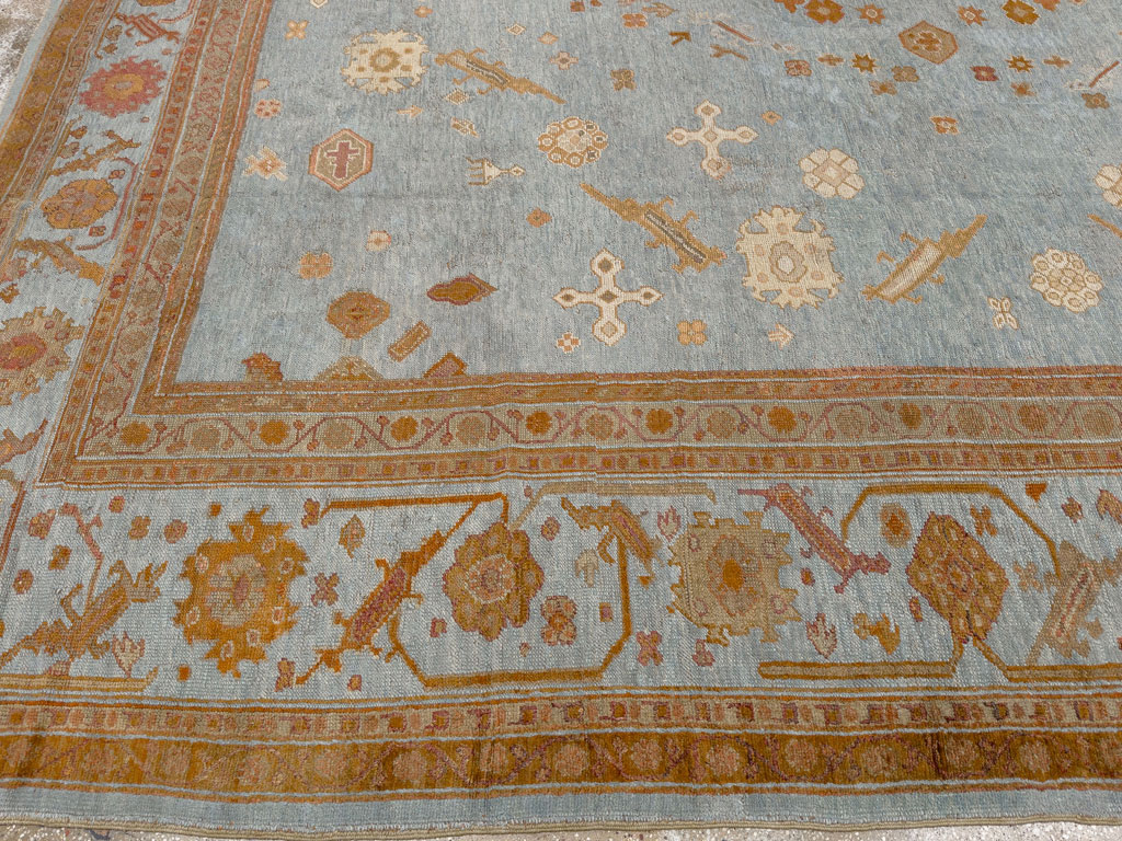 Antique Turkish Oushak Large Room Size Carpet, No.18485 - Gsblank