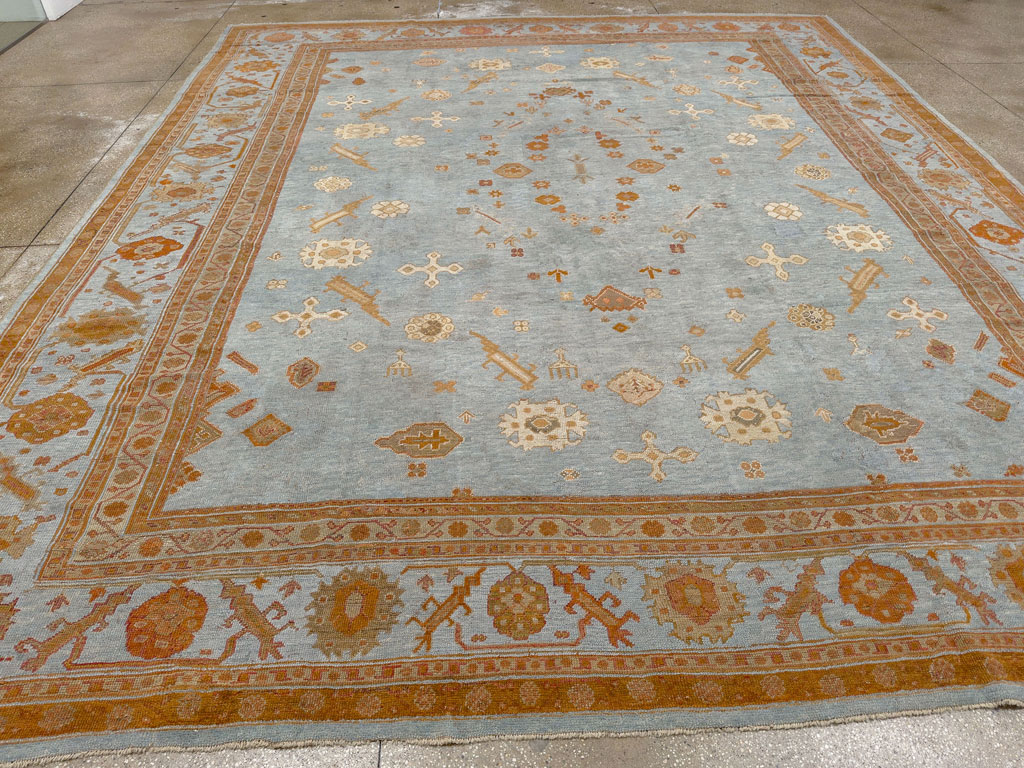 Antique Turkish Oushak Large Room Size Carpet, No.18485 - Gsblank
