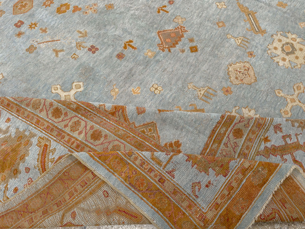 Antique Turkish Oushak Large Room Size Carpet, No.18485 - Gsblank