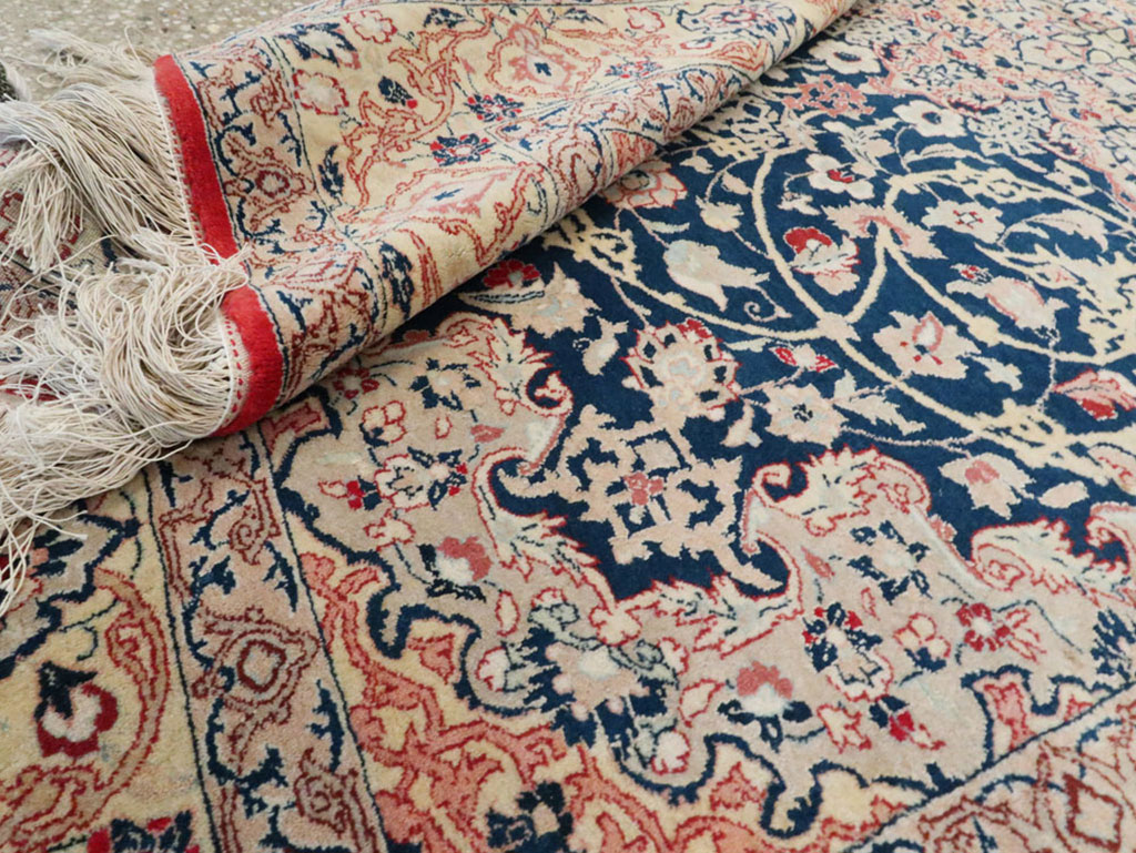 Vintage Persian Nain Rug, No.18527 - Gsblank
