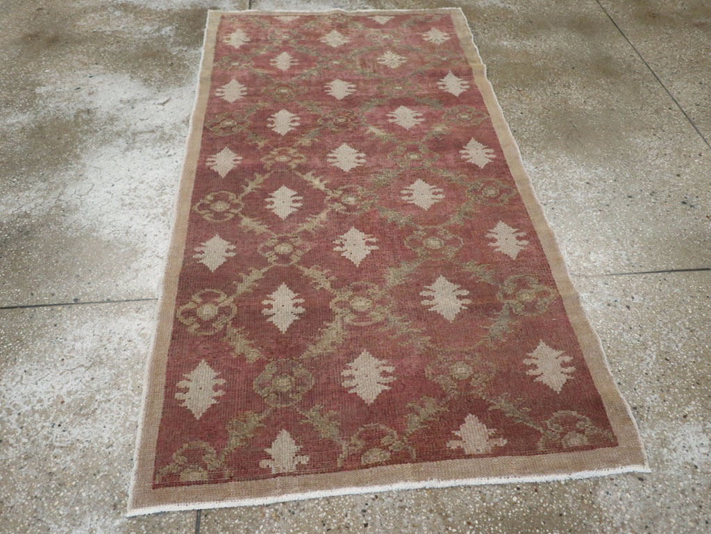 Vintage Turkish Anatolian Throw Rug, No.18618 - Gsblank