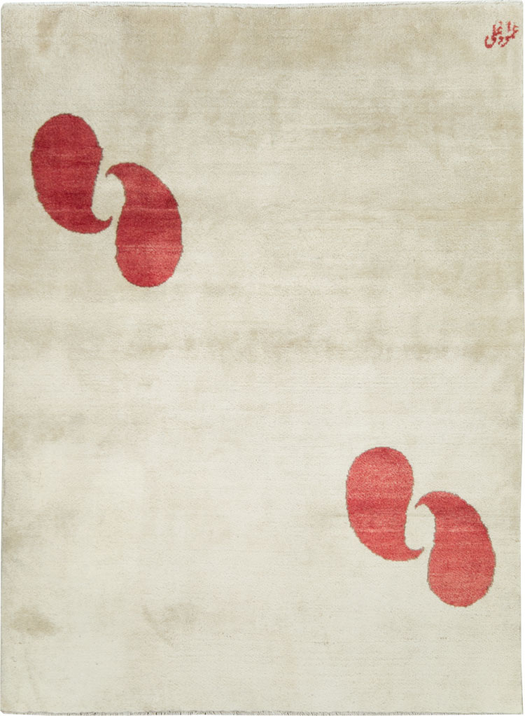 Vintage Persian Mashad Deco Style Rug (Pair: 1 of 2), No.18666 - Gsblank