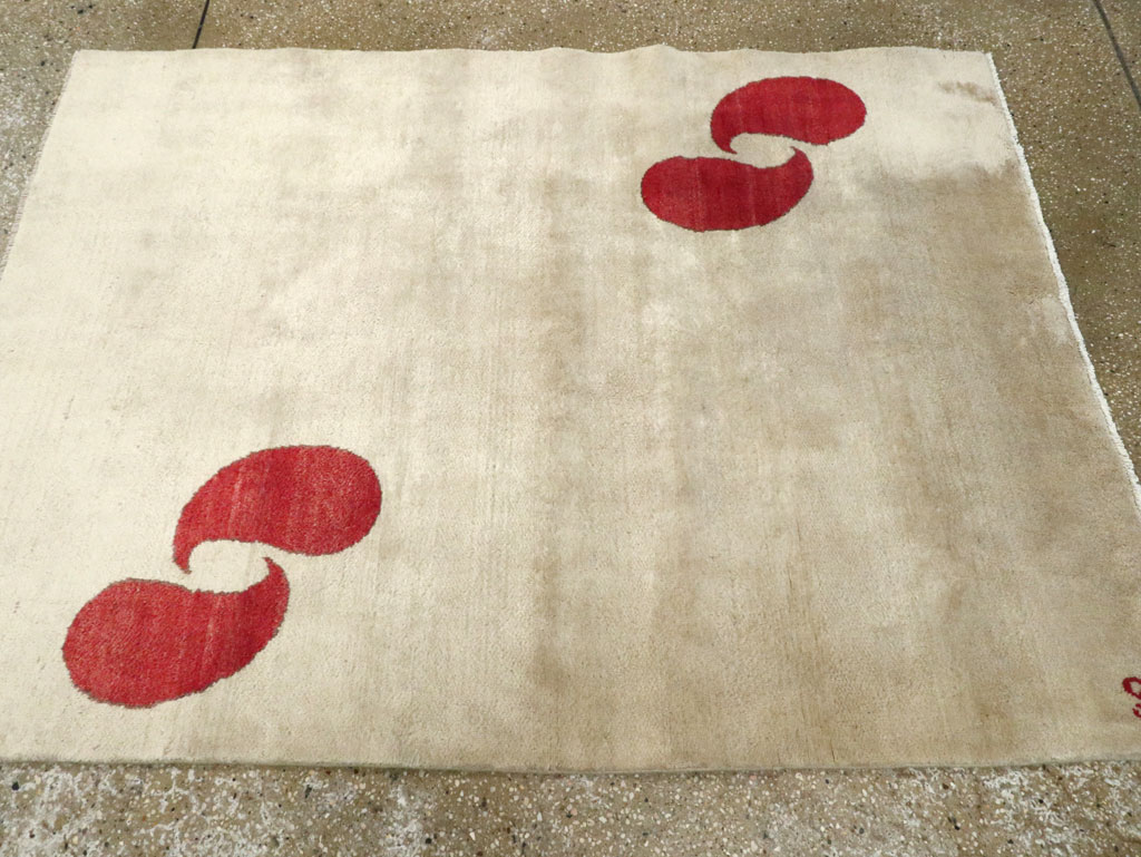 Vintage Persian Mashad Deco Style Rug (Pair: 1 of 2), No.18666 - Gsblank