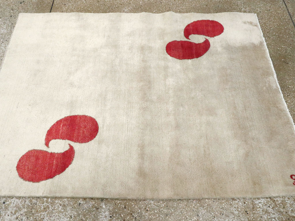 Vintage Persian Mashad Deco Style Rug (Pair: 1 of 2), No.18666 - Gsblank
