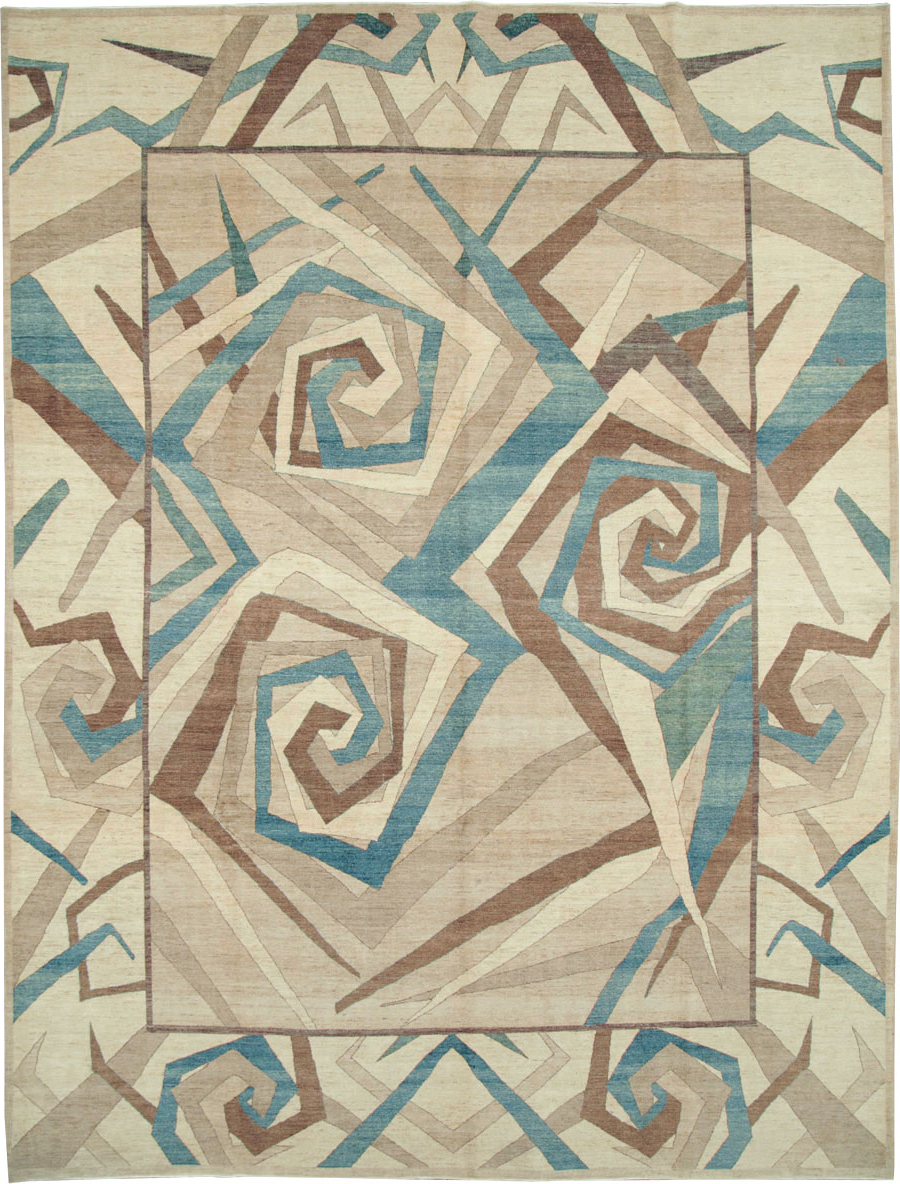 Modernist Persian Tabriz Room Size Carpet, No.18677 - Gsblank