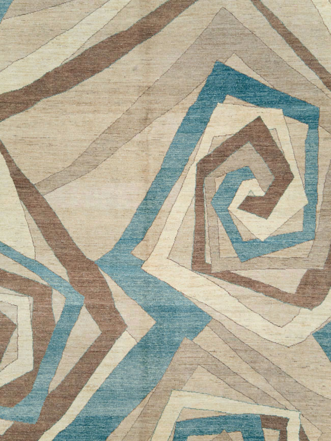 Modernist Persian Tabriz Room Size Carpet, No.18677 - Gsblank