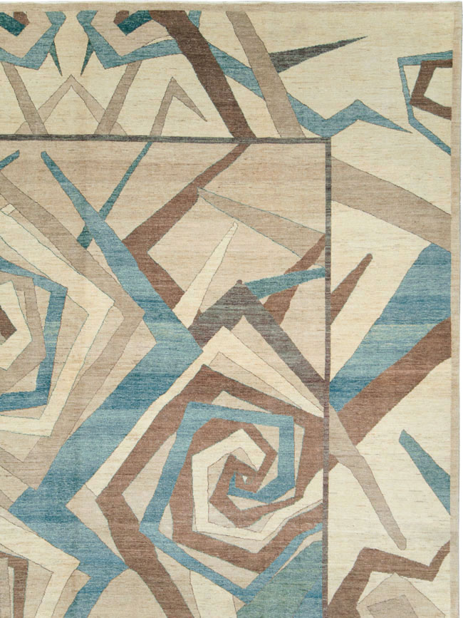 Modernist Persian Tabriz Room Size Carpet, No.18677 - Gsblank