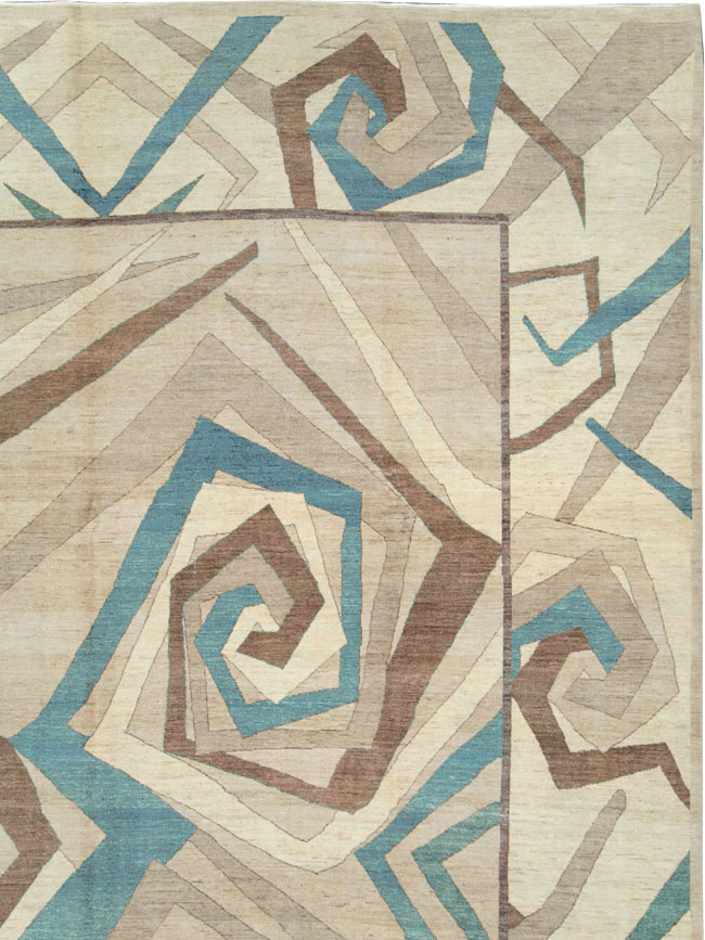 Modernist Persian Tabriz Room Size Carpet, No.18677 - Gsblank