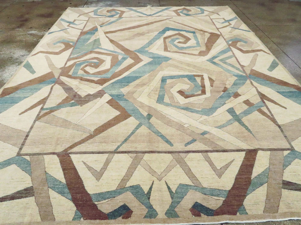 Modernist Persian Tabriz Room Size Carpet, No.18677 - Gsblank