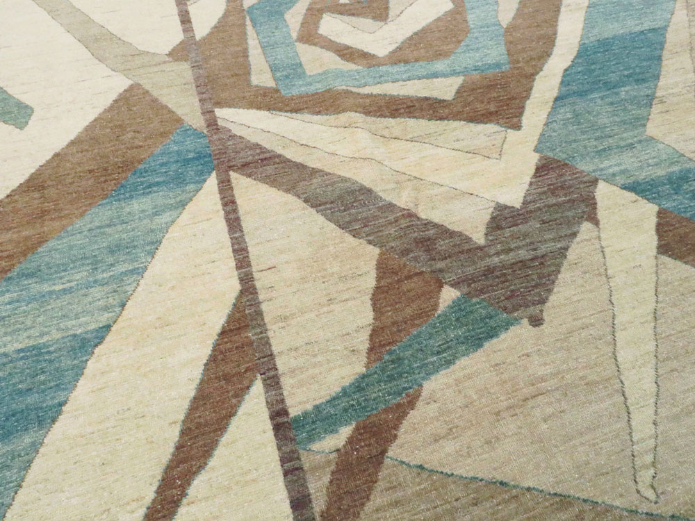 Modernist Persian Tabriz Room Size Carpet, No.18677 - Gsblank