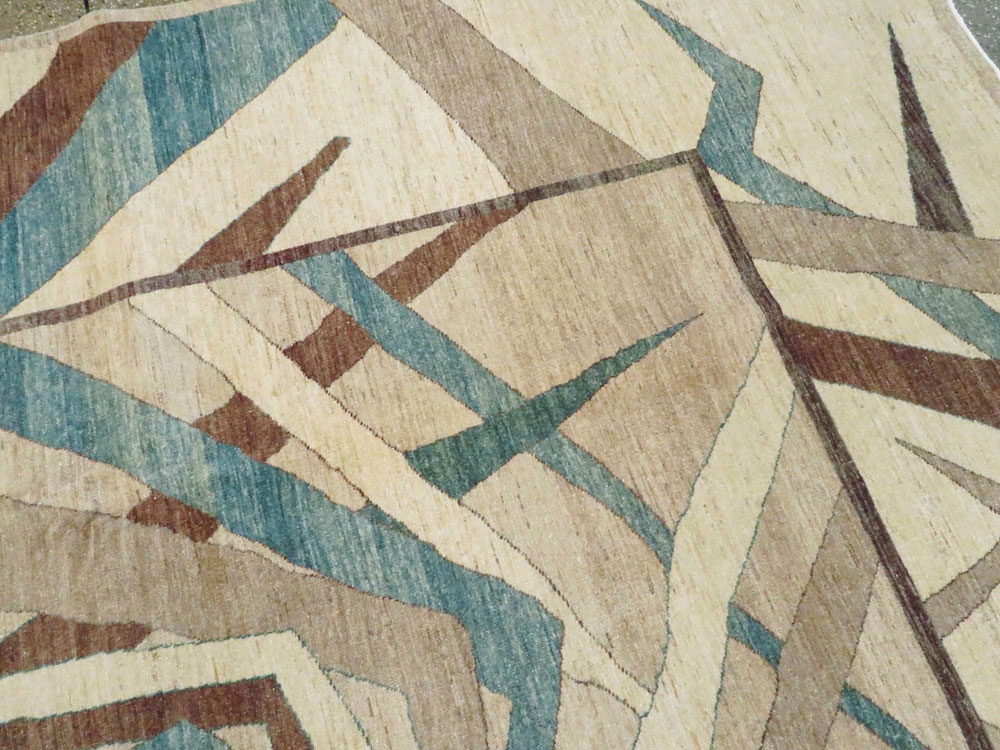 Modernist Persian Tabriz Room Size Carpet, No.18677 - Gsblank