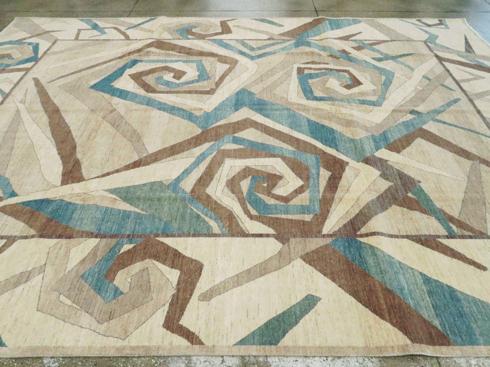 Modernist Persian Tabriz Room Size Carpet, No.18677 - Gsblank