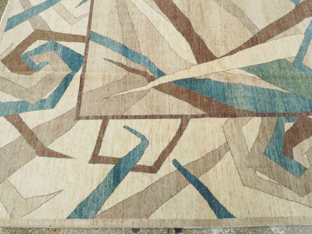 Modernist Persian Tabriz Room Size Carpet, No.18677 - Gsblank