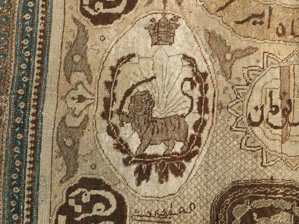 Antique Persian Tabriz Pictorial Rug, No.18682 - Gsblank